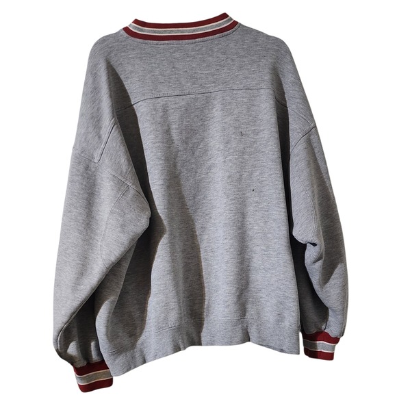 VTG Lee Sport 49ers Sweatshirt NFL Football V Neck Pullover Gray  XL -FLAWED - Picture 2 of 5